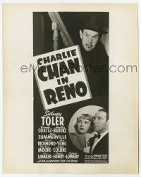 2s202 CHARLIE CHAN IN RENO 8x10 still '39 Asian detective Sidney Toler on the three-sheet!