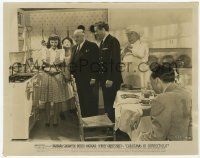 2s212 CHRISTMAS IN CONNECTICUT 8x10.25 still '45 Greenstreet, Morgan & others watch Stanwyck cook!