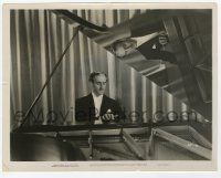 2s227 CONFESSION 8x10.25 still '37 Basil Rathbone playing piano with his reflection shown!