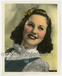 2s012 DEANNA DURBIN color 8x10.25 still '30s beautiful smiling head & shoulders portrait!