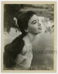 2s524 LESLIE CARON 8x10.25 still '53 waist-high portrit in blouse off her shoulders w/ long hair!