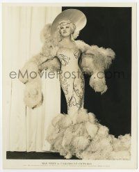 2s566 MAE WEST 8.25x10 key book still '34 dress w/ 100 ostrich plumes in Belle of the Nineties!