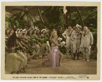 2s047 SONG OF THE ISLANDS color-glos 8x10 still '42 Oakie & men watch Betty Grable & dancing girls!