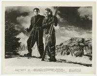 2s843 SPELLBOUND 8x10.25 still '45 Gregory Peck & psychiatrist Ingrid Bergman skiing, Hitchcock!
