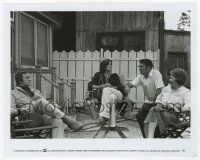 2s868 SWARM candid 8x10 still '78 Michael Caine, Katharine Ross & Olivia De Havilland w/Irwin Allen