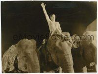 2s875 TARZAN & HIS MATE 7x9.25 still '34 great image of Johnny Weissmuller leading elephant charge!