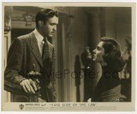2s892 THIS SIDE OF THE LAW 8.25x10 still '50 Viveca Lindfors stares at John Alvin on stairs!