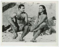 2s902 THUNDERBALL 8x10.25 still '65 Sean Connery as James Bond on beach with sexy Claudine Auger!