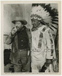 2s914 TOMAHAWK candid 8.25x10 still '51 Jack Oakie with Chief Bad Bear, real life Native American!