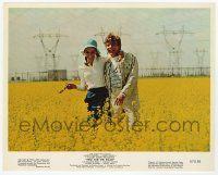 2s052 TWO FOR THE ROAD color 8x10 still '67 pretty Audrey Hepburn & Albert Finney walking in field!