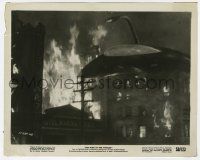 2s958 WAR OF THE WORLDS 8x10.25 still '53 special effects image of alien war ship over city street!
