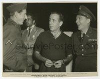 2s974 WHITE CHRISTMAS candid 7.5x9.75 still '54 visitor Humphrey Bogart on set with Kaye & Crosby!