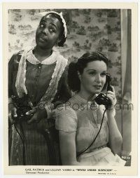 2s983 WIVES UNDER SUSPICION 8x10.25 still '38 maid Lillian Yarbo listens to Gail Patrick on phone!