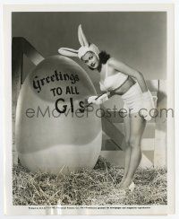 2s994 YVONNE DE CARLO 8.25x10 still '45 sending Easter greetings to all G.I.s as super sexy bunny!