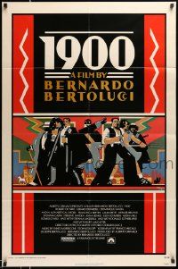 2t014 1900 1sh '77 directed by Bernardo Bertolucci, Robert De Niro, cool Doug Johnson art!