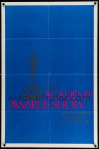 2t001 40TH ANNUAL ACADEMY AWARDS 1sh '68 ABC, cool art of the Oscar statuette on a blue background
