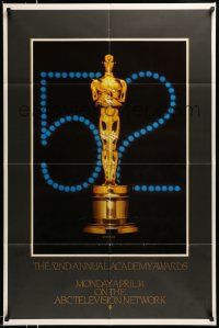 2t006 52ND ANNUAL ACADEMY AWARDS 1sh '80 ABC, great image of golden Oscar statuette!