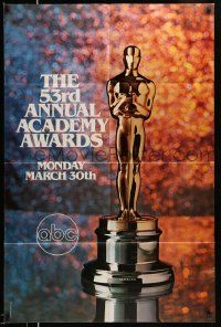 2t007 53RD ANNUAL ACADEMY AWARDS 1sh '81 cool image of Oscar statue and sparkling background!