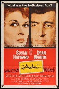 2t027 ADA 1sh '61 super close portraits of Susan Hayward & Dean Martin, what was the truth?