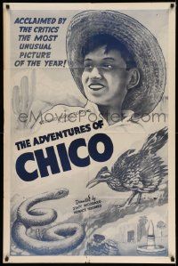 2t031 ADVENTURES OF CHICO 1sh '38 cool art of boy, his beloved bird and sanke, the most unusual!