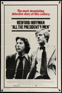 2t042 ALL THE PRESIDENT'S MEN 1sh '76 Dustin Hoffman & Robert Redford as Woodward & Bernstein!