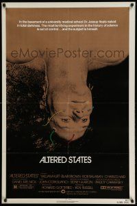 2t044 ALTERED STATES 1sh '80 William Hurt, Paddy Chayefsky, Ken Russell, sci-fi horror!