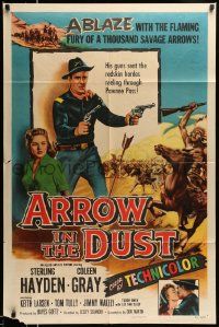 2t073 ARROW IN THE DUST 1sh '54 tough double-fisted Sterling Hayden, pretty Coleen Gray