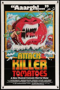 2t079 ATTACK OF THE KILLER TOMATOES 1sh '79 wacky monster artwork by David Weisman!