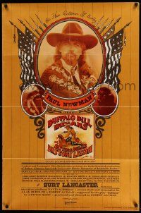 2t163 BUFFALO BILL & THE INDIANS advance 1sh '76 art of Paul Newman as William F. Cody by McMacken!