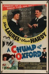 2t216 CHUMP AT OXFORD 1sh R46 great images of Laurel & Hardy in dunce caps & caps and gown!