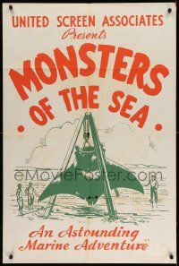 2t273 DEVIL MONSTER 1sh R30s Monsters of the Sea, cool artwork of giant manta ray!
