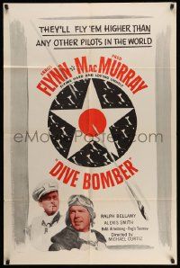 2t285 DIVE BOMBER 1sh R56 Michael Curtiz directed, aviators Errol Flynn & Fred MacMurray!