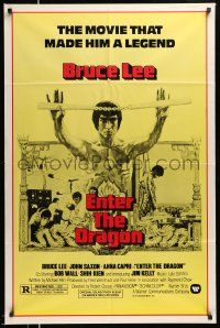 2t318 ENTER THE DRAGON 1sh R79 Bruce Lee kung fu classic, the movie that made him a legend!