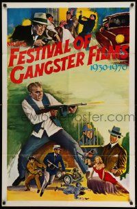 2t342 FESTIVAL OF GANGSTER FILMS 1930-1970 1sh '70 art of James Cagney w/tommy gun!