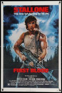 2t351 FIRST BLOOD 1sh '82 artwork of Sylvester Stallone as John Rambo by Drew Struzan!
