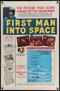 2t352 FIRST MAN INTO SPACE 1sh '59 most dangerous & daring mission of all time, astronaut images!