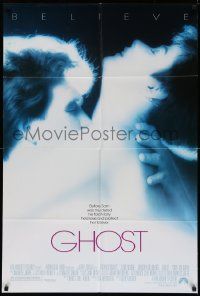 2t384 GHOST DS 1sh '90 classic romantic close up of dead Patrick Swayze & sexy Demi Moore!