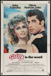 2t403 GREASE 1sh '78 close up of John Travolta & Olivia Newton-John in most classic musical!