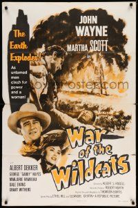 2t459 IN OLD OKLAHOMA 1sh R59 John Wayne, Martha Scott, cool artwork, War of the Wildcats!