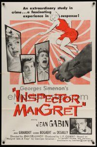 2t465 INSPECTOR MAIGRET 1sh '58 Georges Simenon, French bad girl Annie Girardot!