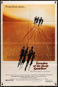 2t470 INVASION OF THE BODY SNATCHERS advance 1sh '78 Kaufman classic remake of space invaders!