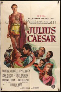 2t489 JULIUS CAESAR 1sh '53 Marlon Brando, James Mason & Greer Garson, Shakespeare!