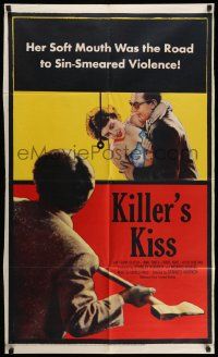 2t502 KILLER'S KISS 1sh '55 early Stanley Kubrick noir set in New York's Clip Joint Jungle!