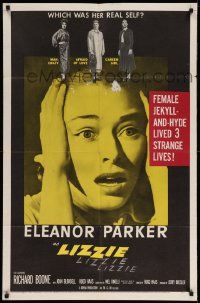 2t548 LIZZIE 1sh '57 Eleanor Parker is a female Jekyll & Hyde times three, which was her real self?