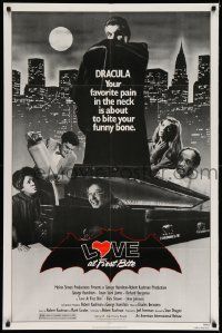 2t561 LOVE AT FIRST BITE 1sh '79 AIP, wacky vampire image of George Hamilton as Dracula!