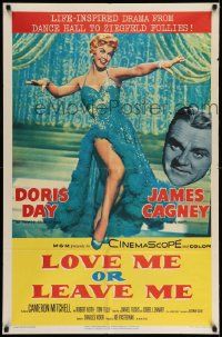 2t563 LOVE ME OR LEAVE ME 1sh '55 full-length sexy Doris Day as famed Ruth Etting, James Cagney!
