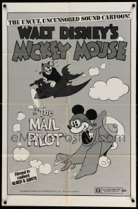 2t572 MAIL PILOT 1sh R74 Walt Disney, wacky art of pilot Mickey Mouse, uncensored!
