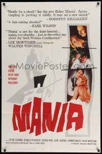 2t585 MANIA 1sh '61 Peter Cushing commits a violent crime with and without passion!