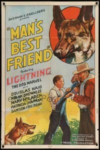 2t587 MAN'S BEST FRIEND 1sh '35 Lightning The Marvel Dog is accused of Samson the bear's crimes!