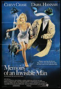 2t602 MEMOIRS OF AN INVISIBLE MAN int'l 1sh '92 different Casaro art of Chevy Chase & Daryl Hannah!